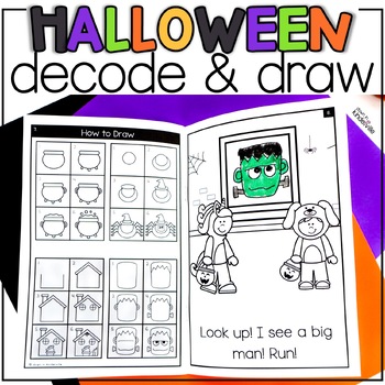Preview of Halloween Decodable Readers CVC Words | Directed Drawing Books | Kindergarten