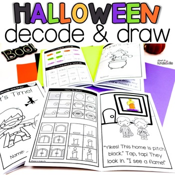 Preview of Halloween Decodable Readers CVCe Words Directed Drawing Books | Magic E