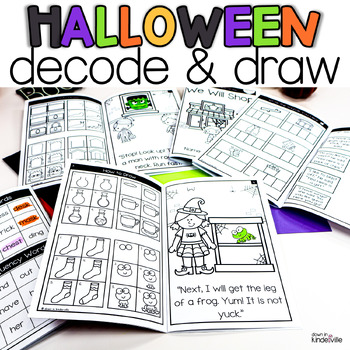 Preview of Halloween Decodable Readers Digraphs & Blends Directed Drawing Books | CCVC CVCC