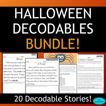 Preview of Halloween Decodables BUNDLE | CVC, CVCe, Vowel Teams, R-Controlled, Suffixes