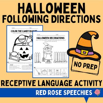 Preview of Halloween Speech Therapy - Following Directions - Receptive Language