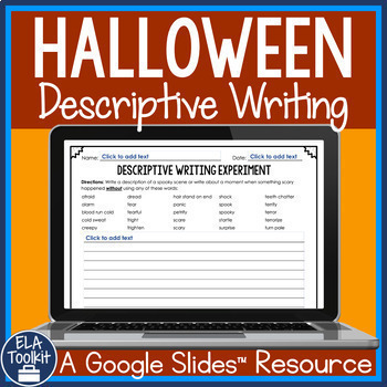 Preview of Halloween Descriptive Writing Word Choice Activity with Worksheets & Scaffolding