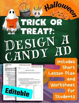Preview of Halloween Design Candy Advertisement Using ETHOS PATHOS LOGOS Middle School ELA