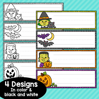 Halloween Desk Tags and Name Tags Editable by LittleRed | TpT