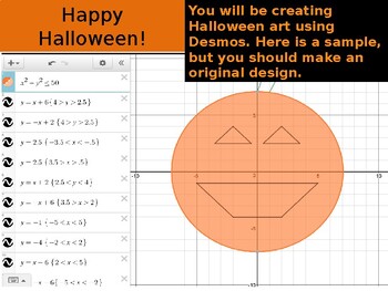 Preview of Halloween Desmos Graphing Investigation and Art Design