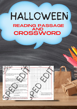 Preview of Halloween/Dia De Los Muertos Reading and Crossword