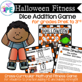 Halloween Dice Addition Fitness Game for PE, Brain Breaks 