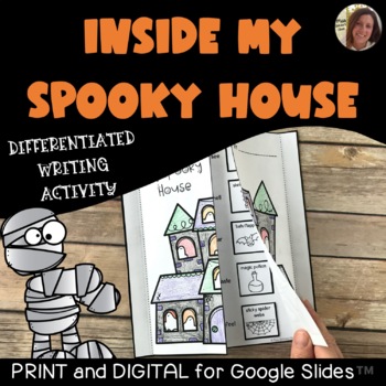 Preview of Five Senses of a Spooky House | Halloween Writing | Print and Digital