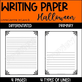 Preview of Halloween Differentiated Writing Paper - Printable & Digital