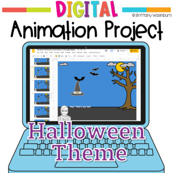 Preview of Halloween Digital Animation Project | Stop Motion Animation in Google Slides
