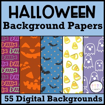 Preview of Halloween Digital Backgrounds for Google Slides and Powerpoint