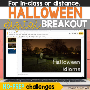 Preview of Halloween Digital Breakout for Middle School ELA