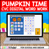 Halloween Digital CVC Word Work Activities for Google and Seesaw
