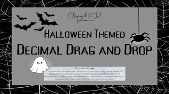 Preview of Halloween Digital Decimal Drag and Drop
