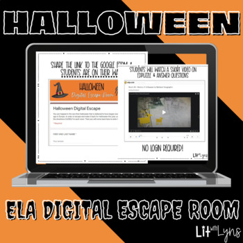 Preview of Halloween Digital Escape - Reading Comprehension, Figurative Language & More