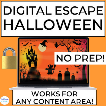 Preview of Halloween Digital Escape Room Activity for Middle or High School