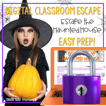 Preview of Halloween Activities Digital Escape Room Math Game Fun Grades 4-6