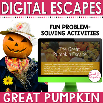 Preview of Halloween Digital Escape Room -  Pumpkin Life Cycle and Pumpkin Math