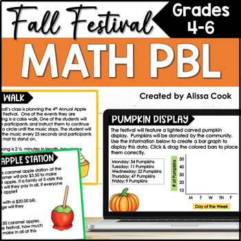 Preview of Halloween Digital Math Activities | Fall Festival Math PBL | Google Classroom