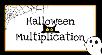Preview of Halloween Digital Multiplication Arrays and Word Problems PowerPoint Practice