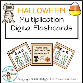 Preview of Halloween Digital Multiplication Flashcard Game