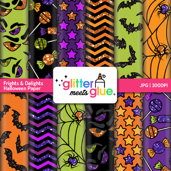 Preview of Halloween Digital Paper Clipart: 12 Spooky Backgrounds Clip Art, Commercial Use