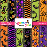 Halloween Digital Paper Clipart: 12 Spooky Backgrounds Cli