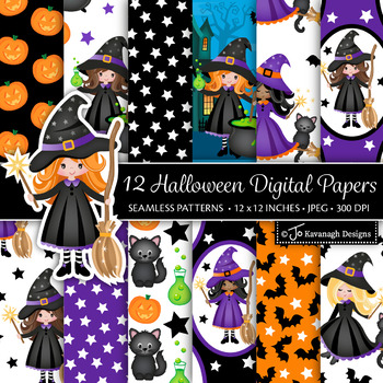 Preview of Halloween Digital Paper | Halloween Pattern