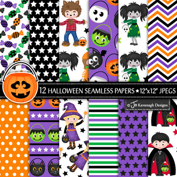 Preview of Halloween Digital Papers, Halloween Papers, Trick or treat (P31)
