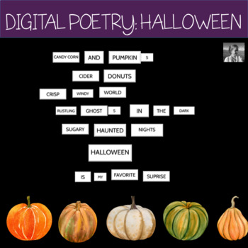 Preview of Halloween: Poetry Tiles  l Halloween poetry activities l fun poetry activities