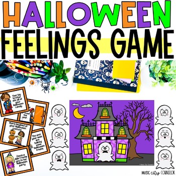 Preview of Halloween Feelings Emotions Counseling & SEL Game, Digital & Printable