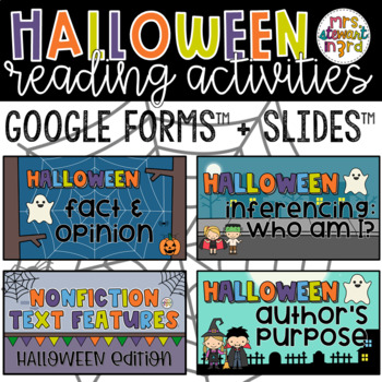 Preview of Halloween Digital Reading Activities BUNDLE for Google Slides™ & Google Forms™