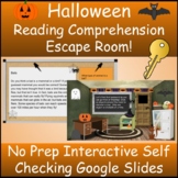 Halloween Digital Reading Comprehension Escape Room Grades