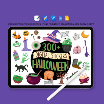Preview of Halloween Digital Sticker Pack, 300+ png Digital Planner Stickers