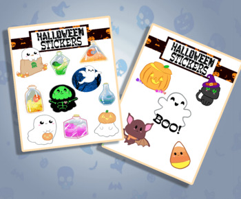 Preview of Halloween Digital Stickers Clipart- Distance Learning/Google Classrooms