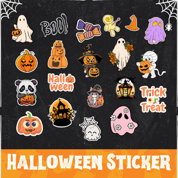 Preview of Halloween Digital Stickers for kids Classroom