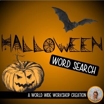 Preview of Halloween Digital Word Search Activity (Key and Print version included!)