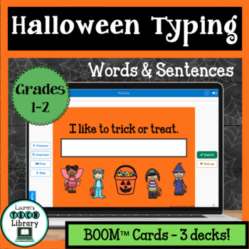 Preview of Halloween Digital Word and Sentence Typing Boom™ Cards