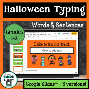 Preview of Halloween Digital Word and Sentence Typing in Google Slides™