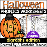 Halloween Digraphs Activities | Halloween Phonics Workshee