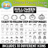 Halloween Directed Drawing Images Clipart Set {Zip-A-Dee-D
