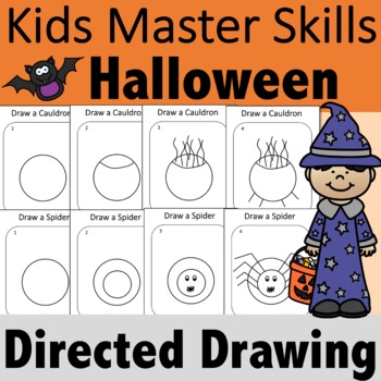 Preview of Halloween Directed Drawing Occupational Therapy for In-Person or Teletherapy
