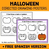 Halloween Directed Drawing Posters + FREE Spanish