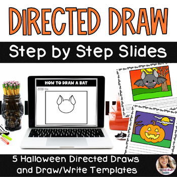 Preview of Halloween Directed Drawing Slides and Writing Activities
