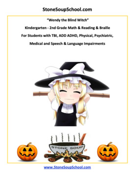 Preview of K- 2: Halloween Math, Reading, and Braille for Speech and Language Challenged