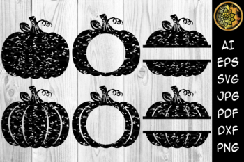 Download Halloween Distress Pumpkin Monogram Silhouette Svg By V Design Art