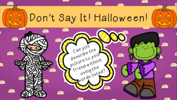 Preview of Halloween Don't Say It! Slides Oral Language Game