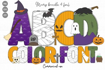 Preview of Halloween Doodle Alphabet - Spooky Lettering Set for Sublimation, Halloween font
