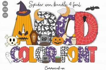 Preview of Halloween Doodle Alphabet - Spooky Lettering Set for Sublimation, Halloween font