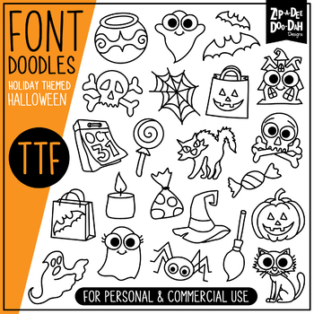 Preview of Halloween Doodle Font {Zip-A-Dee-Doo-Dah Designs}